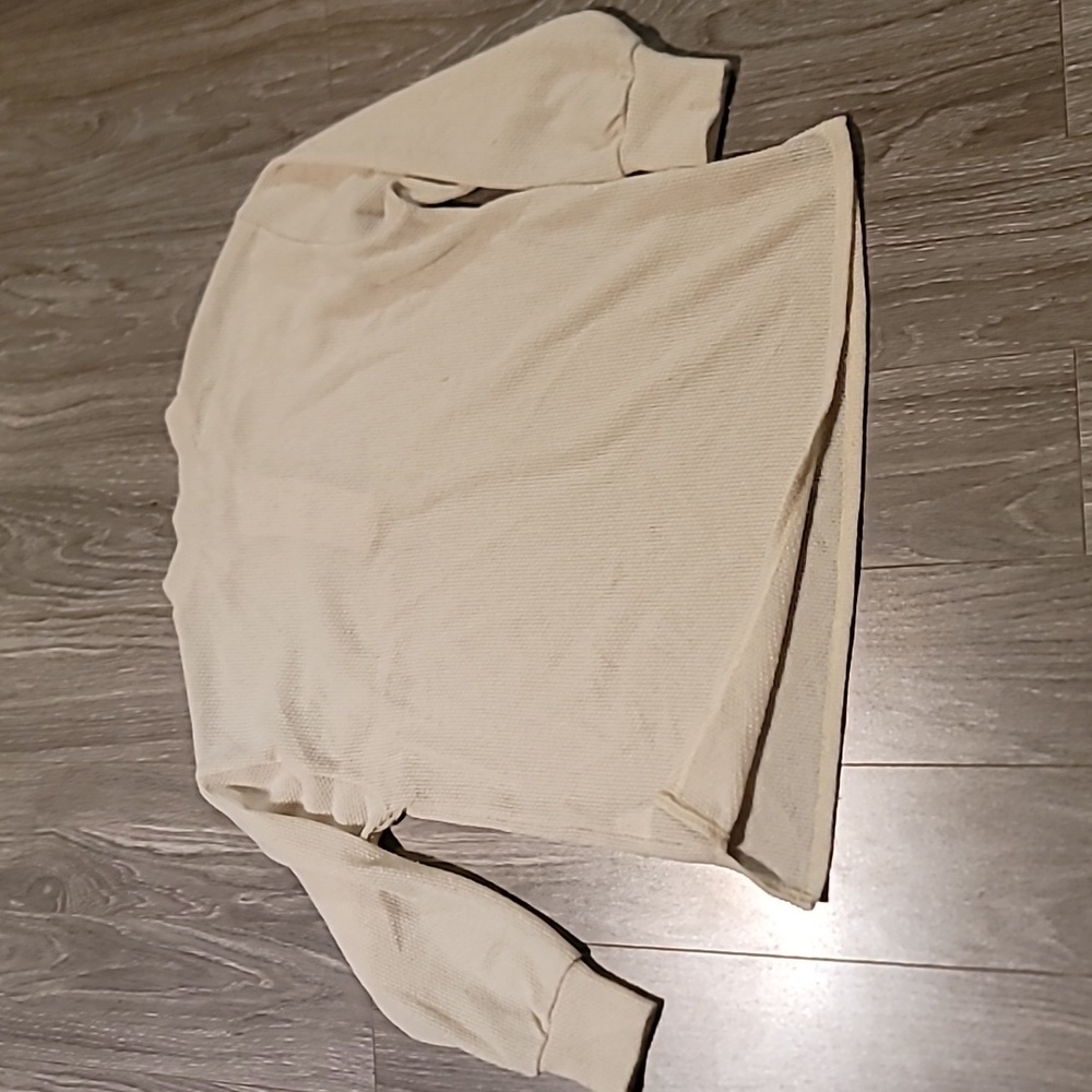 Lush Cream Textured Button-Up - Picture 6 of 6
